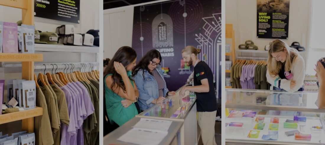 a group of people shopping at Green State Dispensary