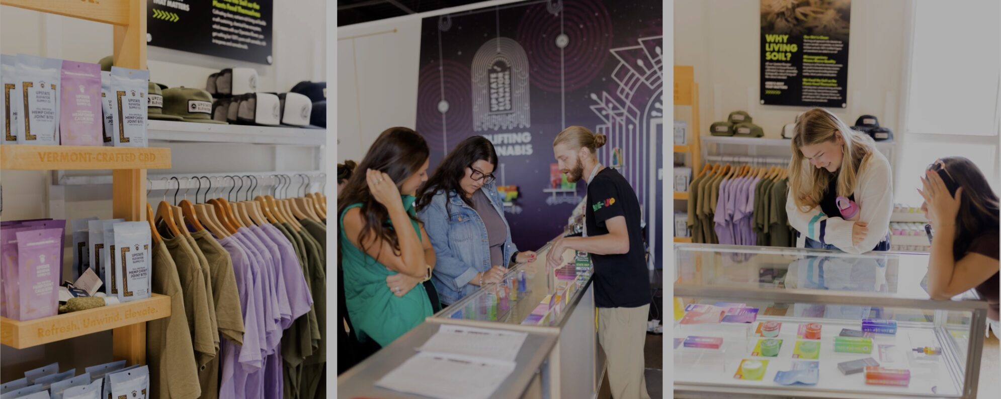 a group of people shopping at Green State Dispensary